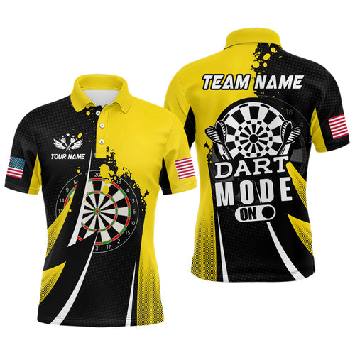 Personalized Yellow Dart Mode On Men Darts Polo & Quarter-Zip Shirt Custom Darts Jersey Team Shirts TDM1654