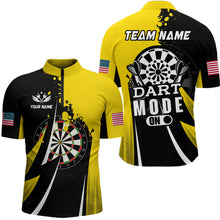 Load image into Gallery viewer, Personalized Yellow Dart Mode On Men Darts Polo &amp; Quarter-Zip Shirt Custom Darts Jersey Team Shirts TDM1654