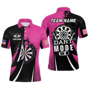 Personalized Pink Dart Mode On Men Darts Polo Shirts Custom Unique Mother's Day Darts Gifts TDM1401