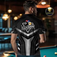 Load image into Gallery viewer, Personalized Billiard 8 Ball &amp; 9 Ball Pool Polo, 1/4 Zip For Men Custom Team Billiard Jersey|White TDM4153