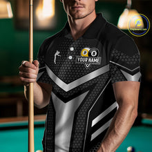 Load image into Gallery viewer, Personalized Billiard 8 Ball &amp; 9 Ball Pool Polo, 1/4 Zip For Men Custom Team Billiard Jersey|White TDM4153