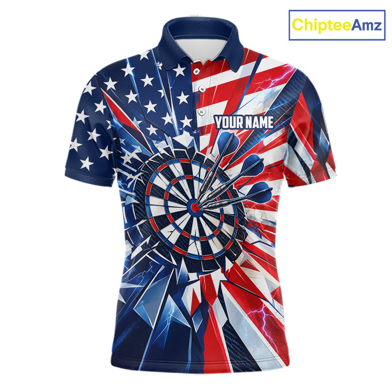 American Flag Aim Shoot Swear Repeat Darts Shirt For Men Custom Patriotic Dart League Team Jersey TDM7813