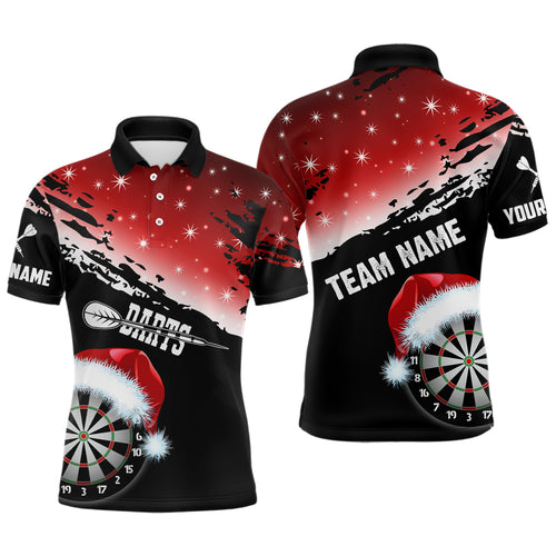 Black And Red Santa Darts Board Custom Christmas Dart Shirts For Men, Funny Xmas Dart Jerseys TDM2953