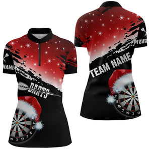 Black And Red Santa Darts Board Custom Christmas Dart Shirts For Women, Funny Xmas Dart Jerseys TDM2953