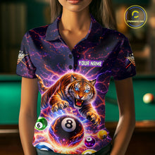 Load image into Gallery viewer, Colorful Billiard Balls Tiger Pool Shirt For Women Custom Thunder Lighting Billiard Team Jersey TDM5685