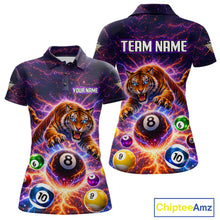 Load image into Gallery viewer, Colorful Billiard Balls Tiger Pool Shirt For Women Custom Thunder Lighting Billiard Team Jersey TDM5685