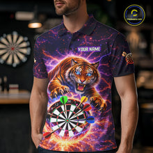 Load image into Gallery viewer, Colorful Thunder Lightning Tiger Darts Shirt For Men Custom Darts Jersey Team Polo &amp; 1/4 Zip TDM5686