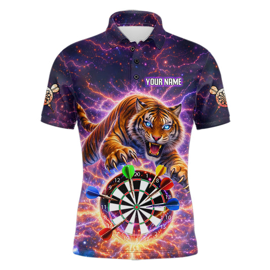 Colorful Thunder Lightning Tiger Darts Shirt For Men Custom Darts Jersey Team Polo & 1/4 Zip TDM5686