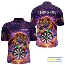 Load image into Gallery viewer, Colorful Thunder Lightning Tiger Darts Shirt For Men Custom Darts Jersey Team Polo &amp; 1/4 Zip TDM5686