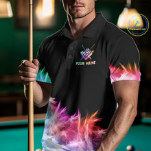Load image into Gallery viewer, Colorful 8 Ball Pool Icy Light Billiard Polo &amp; Quarter Zip For Men Custom Billiard Team Jerseys TDM5691