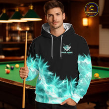 Load image into Gallery viewer, Turquoise Icy Light 8 Ball Pool Hoodie For Men And Women Custom Billiard Hoodie Team Jersey TDM5689