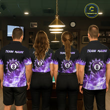 Load image into Gallery viewer, Purple Icy Light 8 Ball Pool Billiard Polo &amp; Quarter Zip For Men Custom Billiard Team Jerseys TDM5690