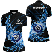 Load image into Gallery viewer, 3D Blue Frozen Ice Women Billiard Shirts Personalized 10 Ball Pool Billiard Attire Jerseys TDM1773