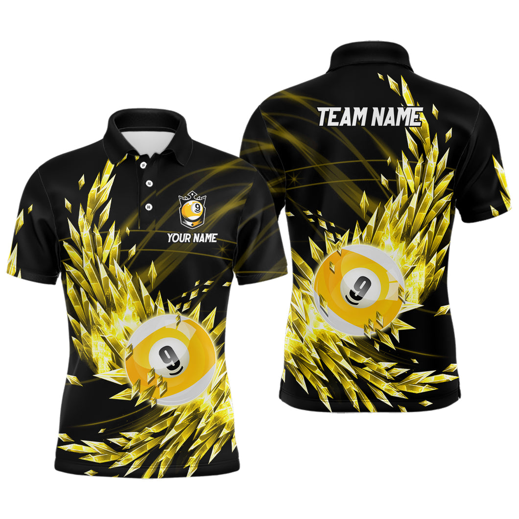3D Yellow Frozen Ice Men Billiard Shirts Personalized 9 Ball Pool Billiard Attire Jerseys TDM1774