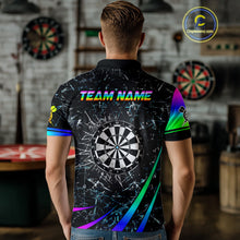 Load image into Gallery viewer, Funny Rainbow Colorful Glass Break Darts Shirt For Men Custom Darts Jersey Team Polo &amp; 1/4 Zip TDM5414