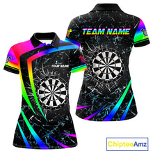 Load image into Gallery viewer, Funny Rainbow Colorful Glass Break Darts Shirt For Women Custom Darts Jersey Team Polo &amp; 1/4 Zip TDM5414