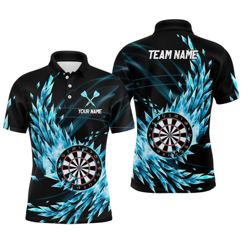 Personalized Blue Frozen Icy Darts Polo Shirts Customized Dart Shirts For Men Darts Team Jerseys TDM1210
