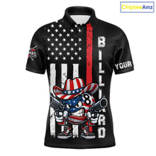 Load image into Gallery viewer, Funny 8 Ball US Flag Billiard Shirt For Men Custom Patriotic Pool Team Jersey Polo &amp; 1/4 Zip TDM6048