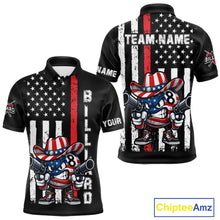 Load image into Gallery viewer, Funny 8 Ball US Flag Billiard Shirt For Men Custom Patriotic Pool Team Jersey Polo &amp; 1/4 Zip TDM6048