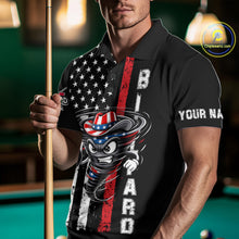 Load image into Gallery viewer, Funny Tornado US Flag 8 Ball Billiard Shirt For Men Custom Pool Team Jersey Polo &amp; Quarter Zip TDM6049