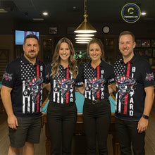 Load image into Gallery viewer, Funny Tornado US Flag 8 Ball Billiard Shirt For Men Custom Pool Team Jersey Polo &amp; Quarter Zip TDM6049
