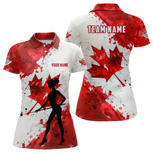Load image into Gallery viewer, Personalized Canada Flag Player Billiard Shirts For Women, Patriotic Canada Day Billiard Jerseys TDM1783