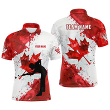 Load image into Gallery viewer, Personalized Canada Flag Player Billiard Shirts For Men, Patriotic Canada Day Billiard Jerseys TDM1783