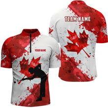 Load image into Gallery viewer, Personalized Canada Flag Player Billiard Shirts For Men, Patriotic Canada Day Billiard Jerseys TDM1783