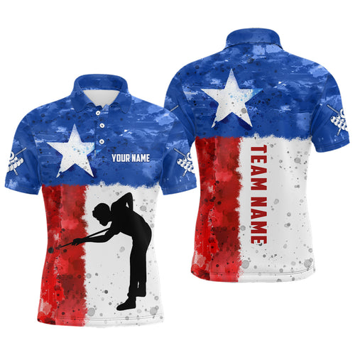 Personalized Texas Flag Billiard Shirts For Men Player Custom Patriotic Texas Billiard Jerseys TDM1784