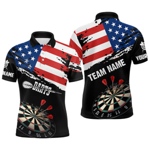 Personalized Grunge American Flag Darts Shirts For Men Custom Patriotic 4Th Of July Dart Jerseys TDM1793