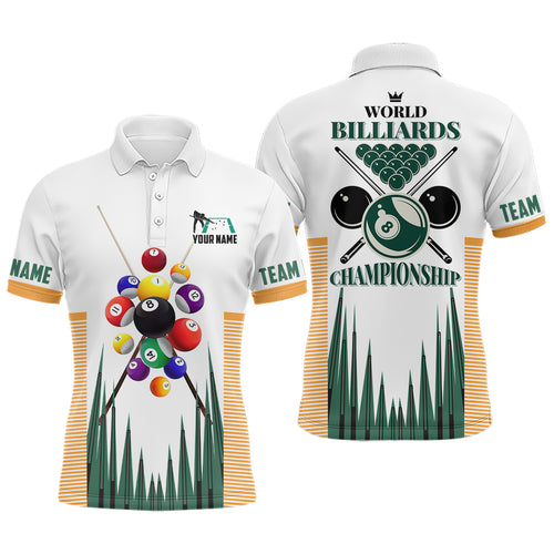 Personalized World Billiards Championship 3D Polo Shirts For Men, Best Custom Billiard Shirts TDM0074