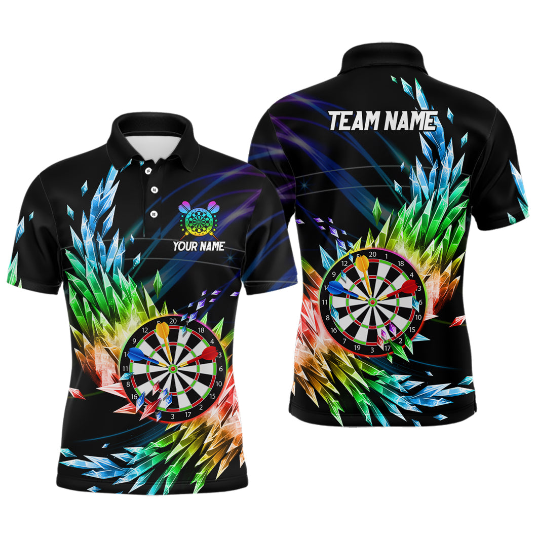 3D Colorful Frozen Ice Men Darts Polo Shirts Personalized Dartboard Darts Attire Jerseys For Team TDM1431