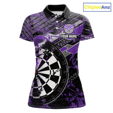 Load image into Gallery viewer, Personalized Purple Splatter Grunge Darts Shirt For Women Custom Darts Jersey Team Polo &amp; 1/4 Zip TDM6486