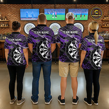Load image into Gallery viewer, Personalized Purple Splatter Grunge Darts Shirt For Women Custom Darts Jersey Team Polo &amp; 1/4 Zip TDM6486