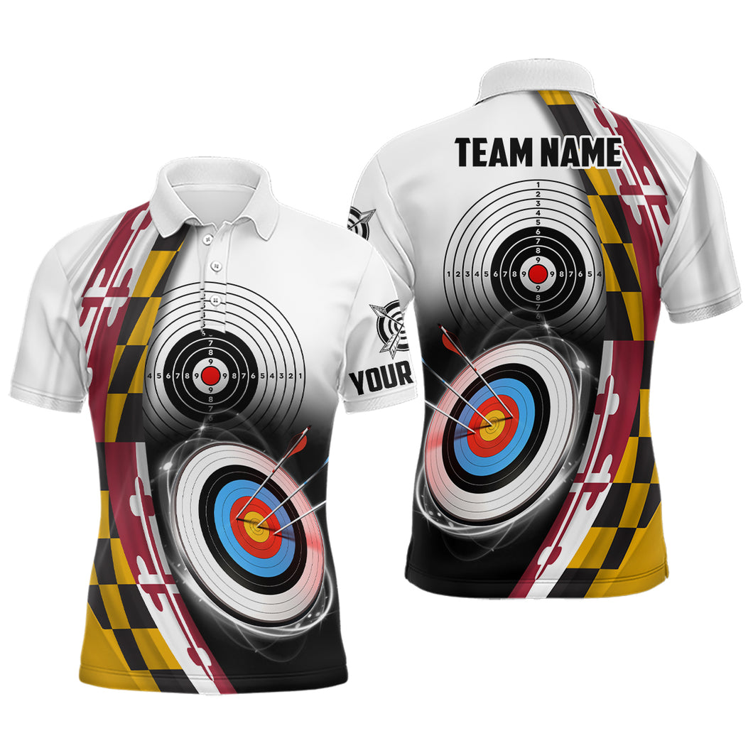 Personalized Maryland Flag 3D Target Archery Shirts For Men Custom Patriotic Archery Team Jerseys TDM1798