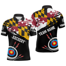 Load image into Gallery viewer, Custom Grunge Maryland Flag Archery Shirts For Men, Patriotic Archery Jersey 3D Target Shirts TDM1799