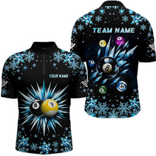 Load image into Gallery viewer, Personalized Snowflake 8 Ball &amp; 9 Ball Billiard Shirts For Men Custom Funny Icy Billiard Jerseys TDM2466