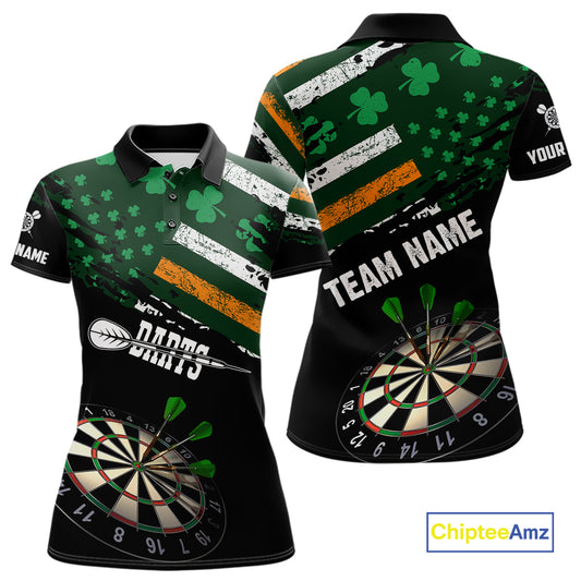 Personalized US Flag St Patrick Day Dart Shirts For Women Custom Patriotic Shamrock Darts Jerseys TDM5708