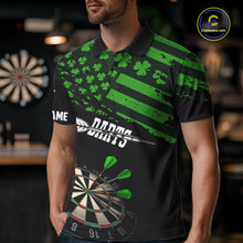 Load image into Gallery viewer, Personalized US Flag St Patrick Day Dart Shirts For Men Custom Luckiest Shamrock Darts Jerseys TDM5709