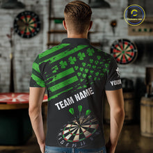 Load image into Gallery viewer, Personalized US Flag St Patrick Day Dart Shirts For Men Custom Luckiest Shamrock Darts Jerseys TDM5709