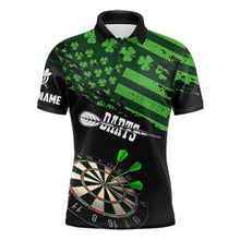 Load image into Gallery viewer, Personalized US Flag St Patrick Day Dart Shirts For Men Custom Luckiest Shamrock Darts Jerseys TDM5709