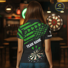 Load image into Gallery viewer, Personalized US Flag St Patrick Day Dart Shirts For Women Custom Luckiest Shamrock Darts Jerseys TDM5709