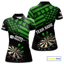 Load image into Gallery viewer, Personalized US Flag St Patrick Day Dart Shirts For Women Custom Luckiest Shamrock Darts Jerseys TDM5709
