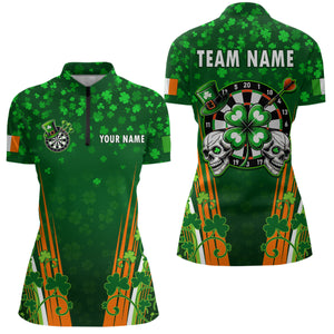 Luckiest Shamrock Skull Dart Shirts For Women Custom Patrick Day Dart Jerseys TDM3554