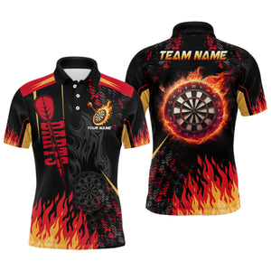 Personalized Dartboard Fire Flame 3D Printed Polo Shirts Custom Darts Shirts For Men Dart Jerseys TDM1437