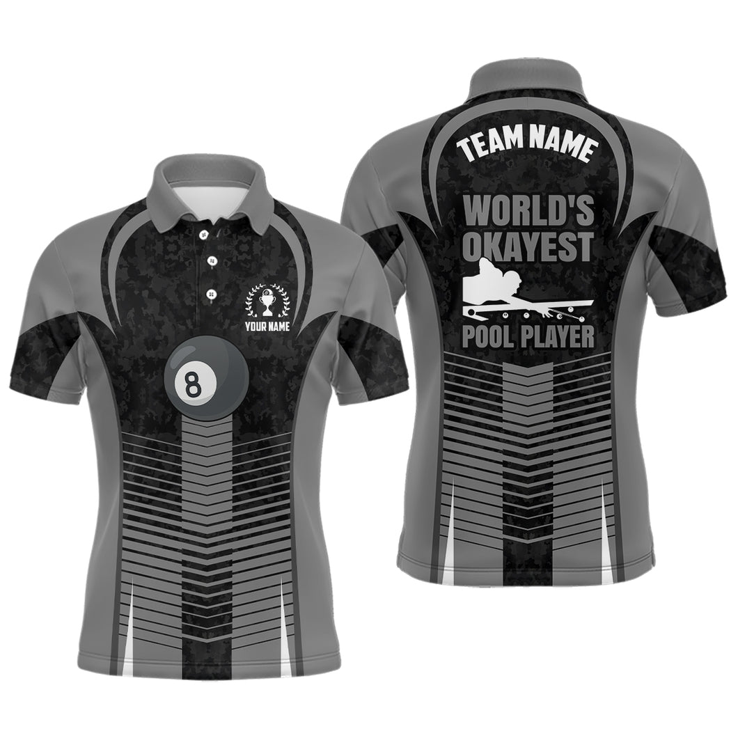 8 Ball Billiard Funny Pool Player Custom Billiard Polo Shirts For Men, Custom Billiards Jersey TDM0096