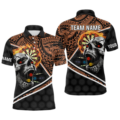 Personalized Skull Dartboard Fire Tribal Dart Shirts For Men Custom Darts Team Shirt Dart Jerseys TDM3218