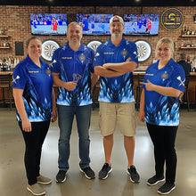 Load image into Gallery viewer, Personalized Blue Dartboard Icy Darts Polo &amp; 1/4 Zip Custom Darts Shirt For Women, Darts Team Jersey TDM5716