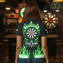 Load image into Gallery viewer, Personalized Green Dartboard Icy Darts Polo &amp; 1/4 Zip Custom Dart Shirt For Women, Darts Team Jersey TDM5717