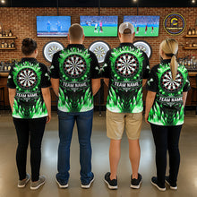 Load image into Gallery viewer, Personalized Green Dartboard Icy Darts Polo &amp; 1/4 Zip Custom Dart Shirt For Men, Darts Team Jersey TDM5717